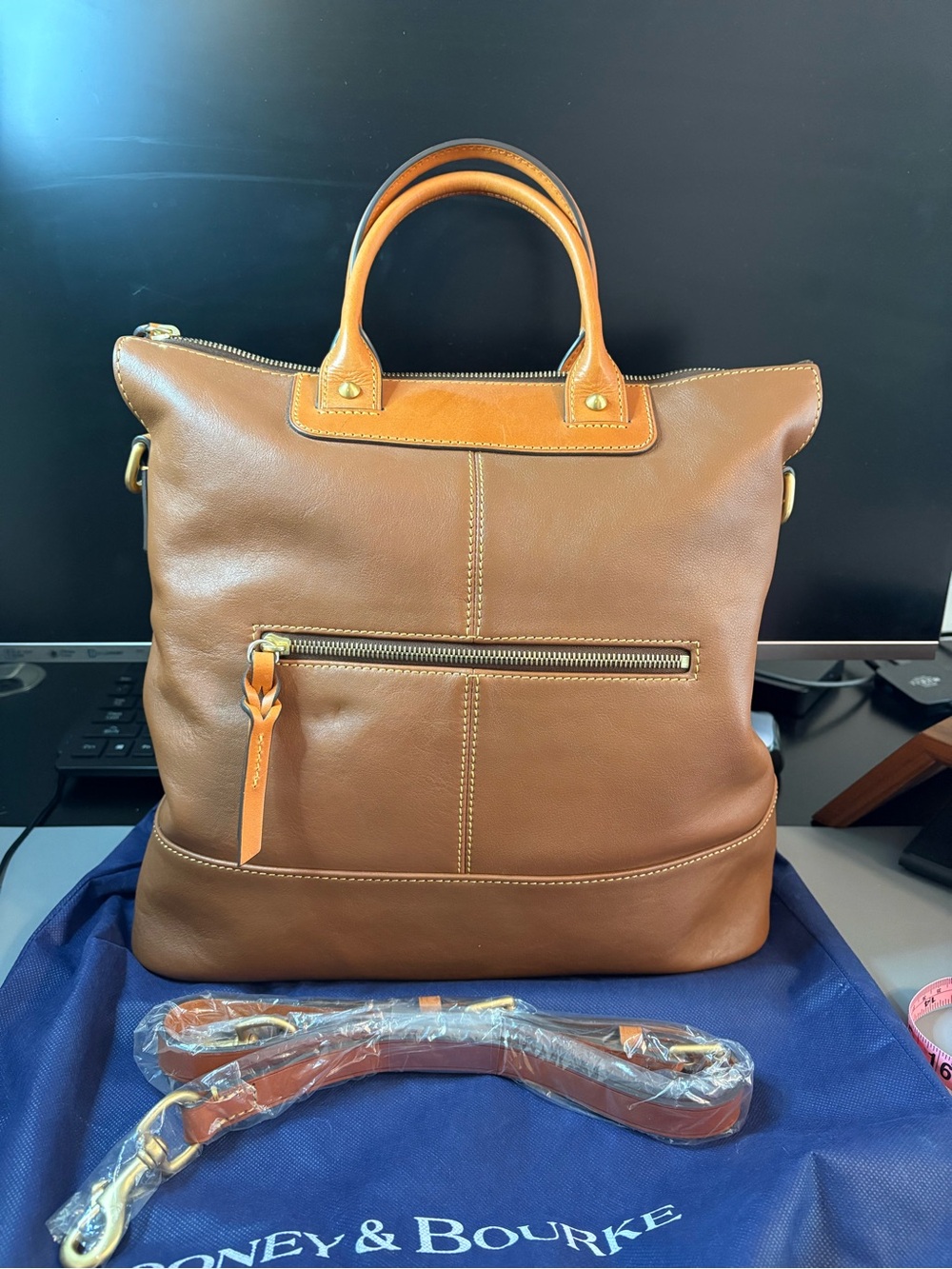 Dooney & Bourke Convertible Shopper in British Tan - Picture 3 of 12